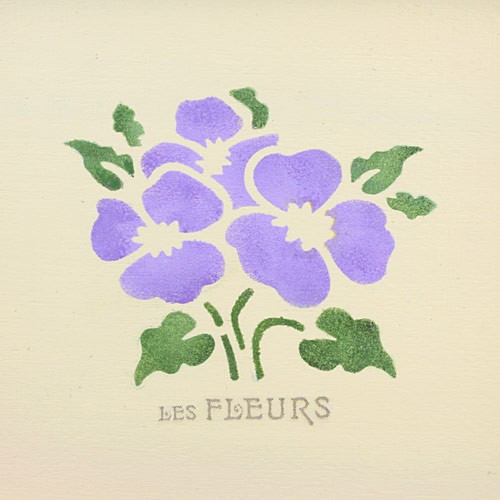 scatola decorata fleurs stencil