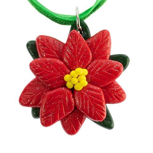 collana in pasta polimerica stella di natale pendente